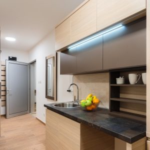 Jednokrevetna soba sa kuhinjom i kupatilom , medicinski kreveti, staracki dom Vitae Residence Beograd